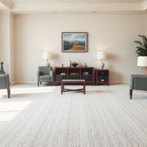 Living room cleared and ready for carpet cleaning